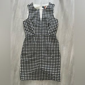 J. Crew Black and White Checkered Sleeveless Dress
